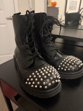 torrid Black Studded Combat Boots